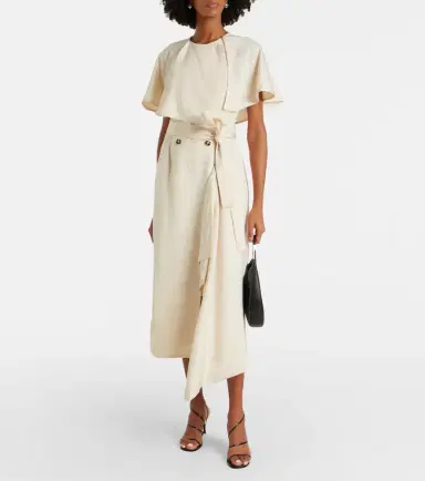Proenza Schouler Isolde caped twill midi dress | Thumbnail 5 Proenza Schouler Isolde caped twill midi dress | Thumbnail 5