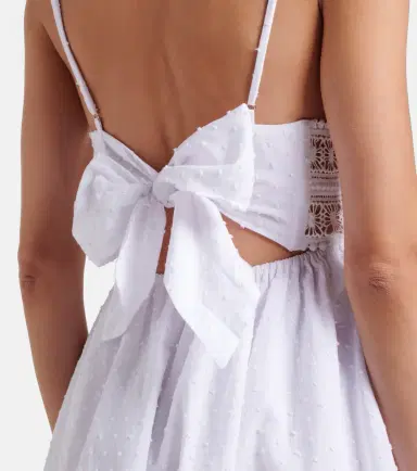 Poupette St Barth Emilie bow-detail cotton minidress | Thumbnail 2 Poupette St Barth Emilie bow-detail cotton minidress | Thumbnail 2