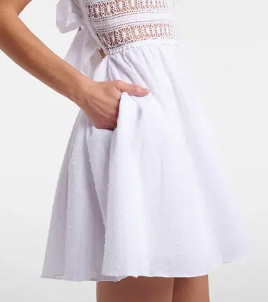 Poupette St Barth Emilie bow-detail cotton minidress | Thumbnail 3 Poupette St Barth Emilie bow-detail cotton minidress | Thumbnail 3