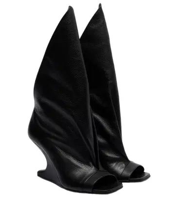 Rick Owens Cantilever leather peep-toe boots | Thumbnail 1 Rick Owens Cantilever leather peep-toe boots | Thumbnail 1