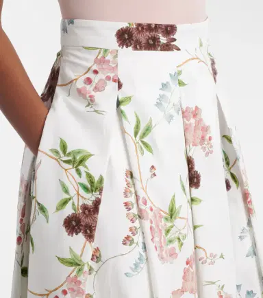 Erdem Floral pleated cotton poplin midi skirt | Thumbnail 2 Erdem Floral pleated cotton poplin midi skirt | Thumbnail 2