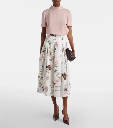 Erdem Floral pleated cotton poplin midi skirt | Thumbnail 4 Erdem Floral pleated cotton poplin midi skirt | Thumbnail 4