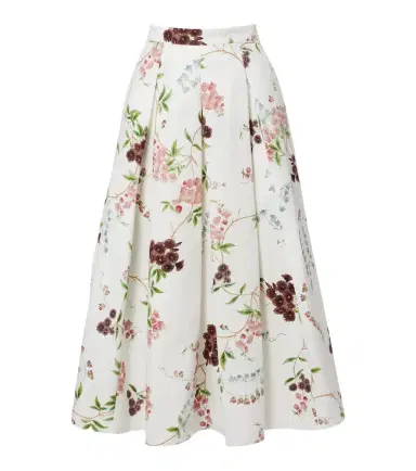 Erdem Floral pleated cotton poplin midi skirt | Thumbnail 1 Erdem Floral pleated cotton poplin midi skirt | Thumbnail 1