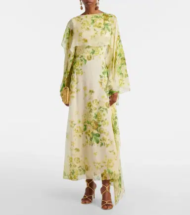 Erdem Draped floral silk creponne midi dress | Thumbnail 3 Erdem Draped floral silk creponne midi dress | Thumbnail 3