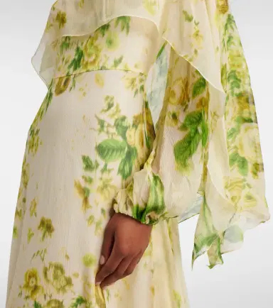 Erdem Draped floral silk creponne midi dress | Thumbnail 4 Erdem Draped floral silk creponne midi dress | Thumbnail 4