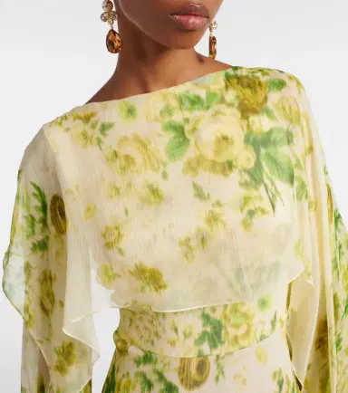 Erdem Draped floral silk creponne midi dress | Thumbnail 6 Erdem Draped floral silk creponne midi dress | Thumbnail 6