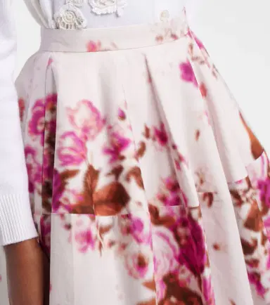 Erdem Floral cotton poplin midi skirt | Thumbnail 3 Erdem Floral cotton poplin midi skirt | Thumbnail 3