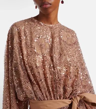 Elie Saab Belted sequined silk-blend gown | Thumbnail 2 Elie Saab Belted sequined silk-blend gown | Thumbnail 2