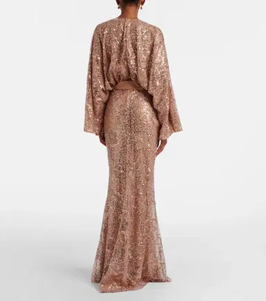 Elie Saab Belted sequined silk-blend gown | Thumbnail 3 Elie Saab Belted sequined silk-blend gown | Thumbnail 3