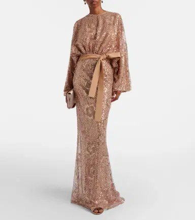 Elie Saab Belted sequined silk-blend gown | Thumbnail 5 Elie Saab Belted sequined silk-blend gown | Thumbnail 5
