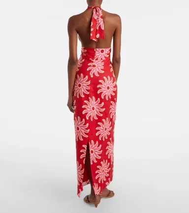 Cala de la Cruz Dasha printed halterneck linen maxi dress | Thumbnail 3 Cala de la Cruz Dasha printed halterneck linen maxi dress | Thumbnail 3