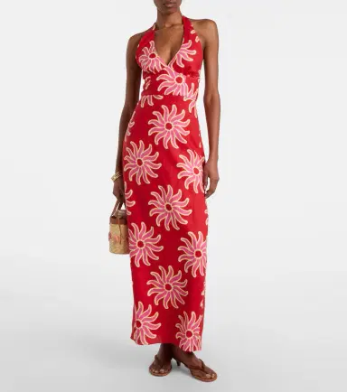 Cala de la Cruz Dasha printed halterneck linen maxi dress | Thumbnail 4 Cala de la Cruz Dasha printed halterneck linen maxi dress | Thumbnail 4