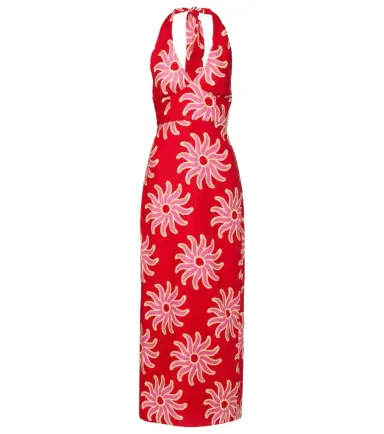 Cala de la Cruz Dasha printed halterneck linen maxi dress | Thumbnail 1 Cala de la Cruz Dasha printed halterneck linen maxi dress | Thumbnail 1