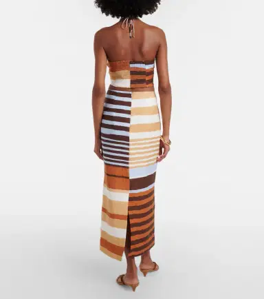 Cala de la Cruz Bruna striped linen midi skirt | Thumbnail 3 Cala de la Cruz Bruna striped linen midi skirt | Thumbnail 3