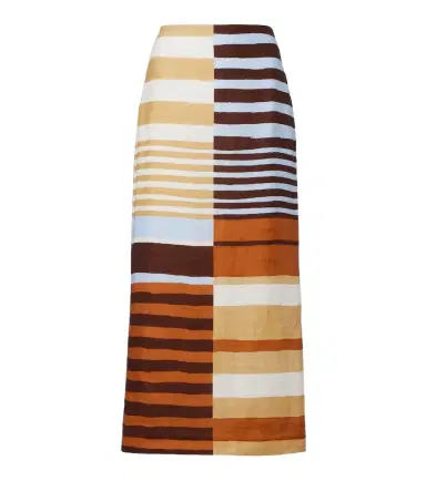 Cala de la Cruz Bruna striped linen midi skirt | Thumbnail 1 Cala de la Cruz Bruna striped linen midi skirt | Thumbnail 1