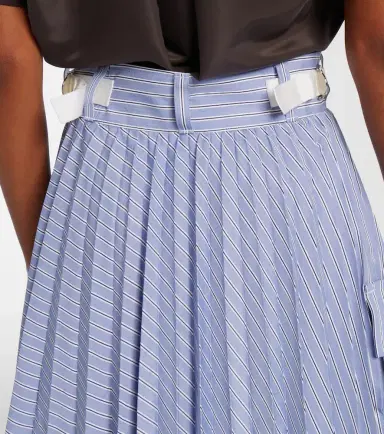 Sacai Striped cotton-blend midi skirt | Thumbnail 2 Sacai Striped cotton-blend midi skirt | Thumbnail 2