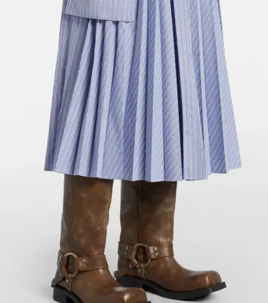 Sacai Striped cotton-blend midi skirt | Thumbnail 3 Sacai Striped cotton-blend midi skirt | Thumbnail 3