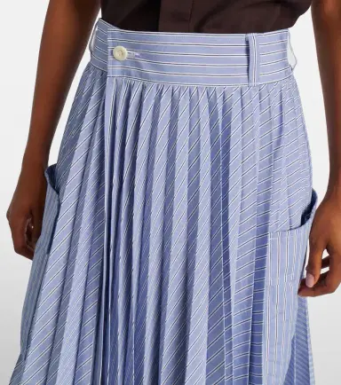 Sacai Striped cotton-blend midi skirt | Thumbnail 5 Sacai Striped cotton-blend midi skirt | Thumbnail 5