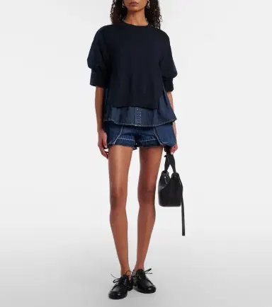 Sacai Belted denim shorts | Thumbnail 3 Sacai Belted denim shorts | Thumbnail 3