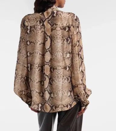 7 For All Mankind Snake-print tie-neck blouse | Thumbnail 3 7 For All Mankind Snake-print tie-neck blouse | Thumbnail 3
