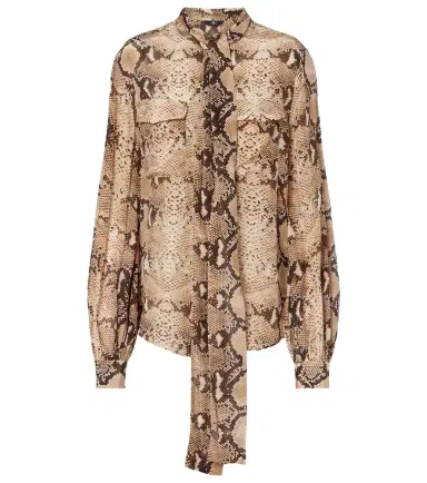 7 For All Mankind Snake-print tie-neck blouse | Thumbnail 1 7 For All Mankind Snake-print tie-neck blouse | Thumbnail 1