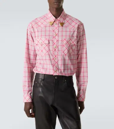 Versace Checked cotton poplin shirt | Thumbnail 3 Versace Checked cotton poplin shirt | Thumbnail 3