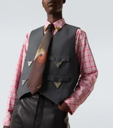 Versace Checked cotton poplin shirt | Thumbnail 6 Versace Checked cotton poplin shirt | Thumbnail 6