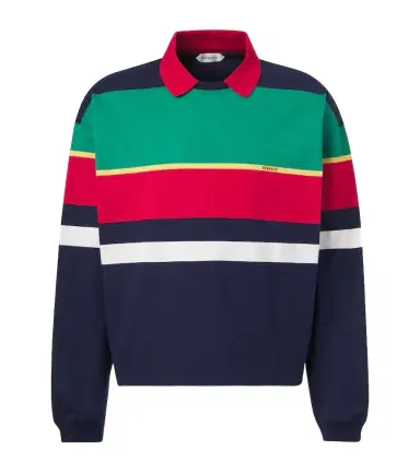 Versace Colorblocked cotton jersey polo sweatshirt | Thumbnail 1 Versace Colorblocked cotton jersey polo sweatshirt | Thumbnail 1