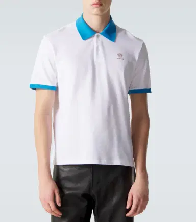 Versace Printed cotton piqué polo shirt | Thumbnail 2 Versace Printed cotton piqué polo shirt | Thumbnail 2