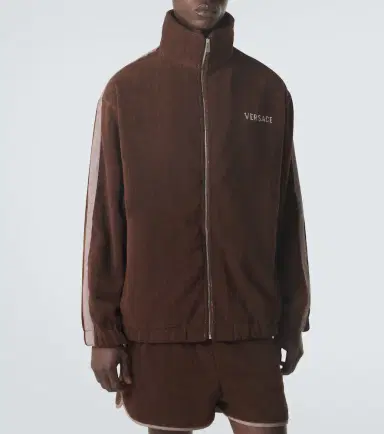 Versace Logo cotton terry zip-up sweatshirt | Thumbnail 4 Versace Logo cotton terry zip-up sweatshirt | Thumbnail 4