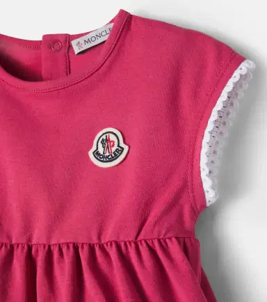 Moncler Enfant Baby lace-trimmed cotton-blend top and pants set | Thumbnail 2 Moncler Enfant Baby lace-trimmed cotton-blend top and pants set | Thumbnail 2