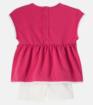 Moncler Enfant Baby lace-trimmed cotton-blend top and pants set | Thumbnail 4 Moncler Enfant Baby lace-trimmed cotton-blend top and pants set | Thumbnail 4