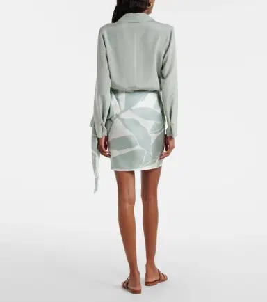 Max Mara Strano printed silk twill miniskirt | Thumbnail 4 Max Mara Strano printed silk twill miniskirt | Thumbnail 4