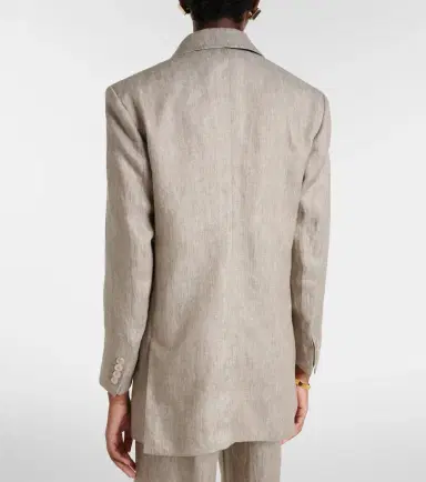 Max Mara Olimpia double-breasted herringbone linen blazer | Thumbnail 4 Max Mara Olimpia double-breasted herringbone linen blazer | Thumbnail 4