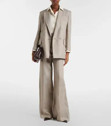 Max Mara Olimpia double-breasted herringbone linen blazer | Thumbnail 5 Max Mara Olimpia double-breasted herringbone linen blazer | Thumbnail 5