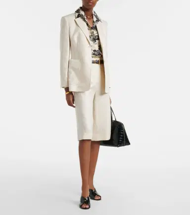 Max Mara Kaki linen wide-leg Bermuda shorts | Thumbnail 4 Max Mara Kaki linen wide-leg Bermuda shorts | Thumbnail 4