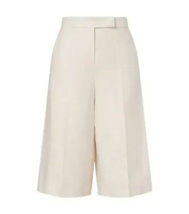 Max Mara Kaki linen wide-leg Bermuda shorts | Thumbnail 1 Max Mara Kaki linen wide-leg Bermuda shorts | Thumbnail 1