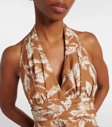 Max Mara Halterneck printed cotton midi dress | Thumbnail 3 Max Mara Halterneck printed cotton midi dress | Thumbnail 3