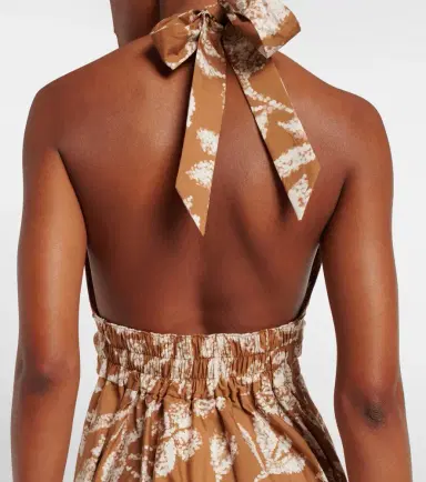 Max Mara Halterneck printed cotton midi dress | Thumbnail 4 Max Mara Halterneck printed cotton midi dress | Thumbnail 4