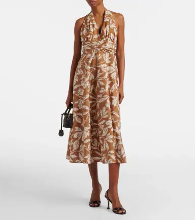 Max Mara Halterneck printed cotton midi dress | Thumbnail 5 Max Mara Halterneck printed cotton midi dress | Thumbnail 5