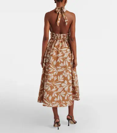 Max Mara Halterneck printed cotton midi dress | Thumbnail 6 Max Mara Halterneck printed cotton midi dress | Thumbnail 6