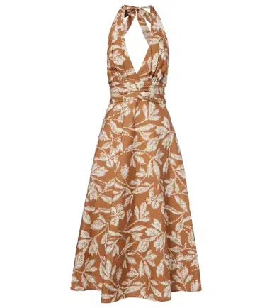 Max Mara Halterneck printed cotton midi dress | Thumbnail 1 Max Mara Halterneck printed cotton midi dress | Thumbnail 1