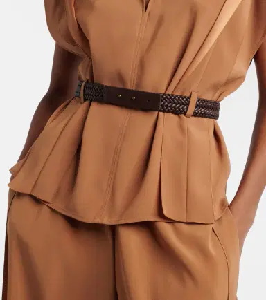 Max Mara Belted crêpe top | Thumbnail 5 Max Mara Belted crêpe top | Thumbnail 5