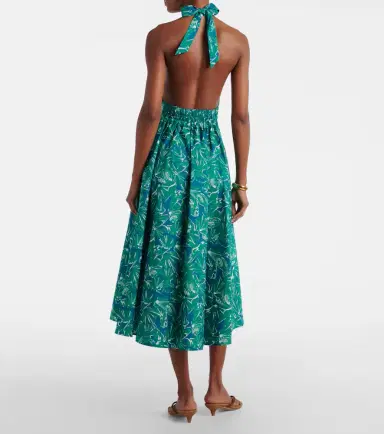 Max Mara Printed halterneck cotton midi dress | Thumbnail 5 Max Mara Printed halterneck cotton midi dress | Thumbnail 5