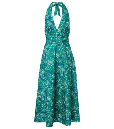 Max Mara Printed halterneck cotton midi dress | Thumbnail 1 Max Mara Printed halterneck cotton midi dress | Thumbnail 1