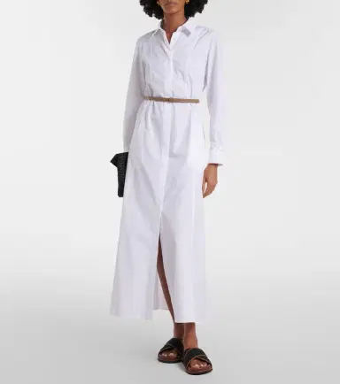 Max Mara Adunco belted cotton poplin shirt dress | Thumbnail 4 Max Mara Adunco belted cotton poplin shirt dress | Thumbnail 4
