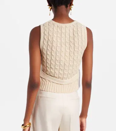Max Mara Calibri cable-knit linen vest | Thumbnail 2 Max Mara Calibri cable-knit linen vest | Thumbnail 2