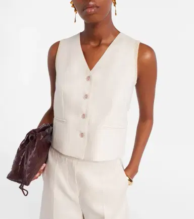 Max Mara Calibri cable-knit linen vest | Thumbnail 3 Max Mara Calibri cable-knit linen vest | Thumbnail 3