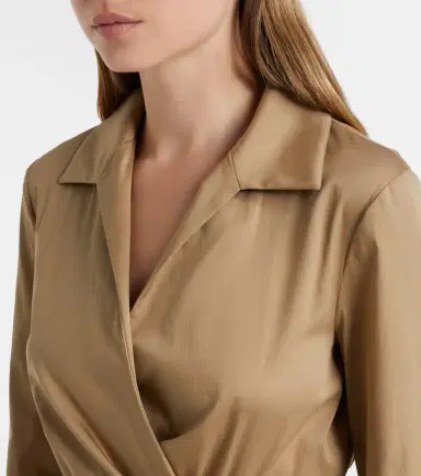 Max Mara Beta cotton-blend satin wrap dress | Thumbnail 3 Max Mara Beta cotton-blend satin wrap dress | Thumbnail 3