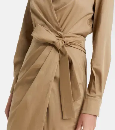 Max Mara Beta cotton-blend satin wrap dress | Thumbnail 4 Max Mara Beta cotton-blend satin wrap dress | Thumbnail 4